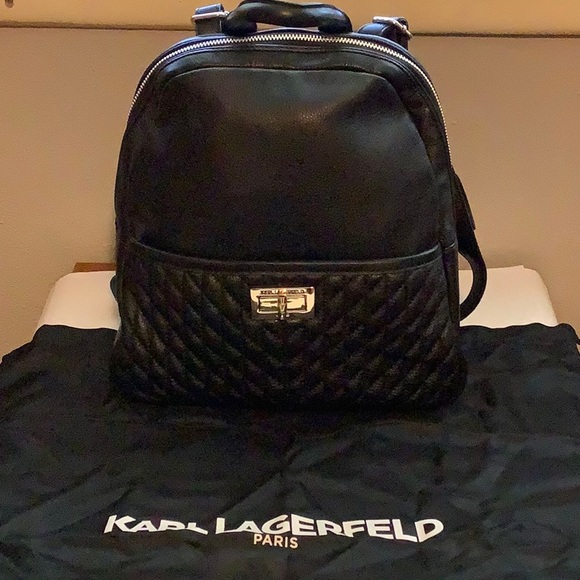 Karl Lagerfeld black backpack. main image 6